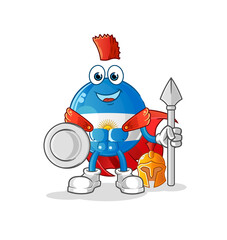 argentina flag spartan character. cartoon mascot vector