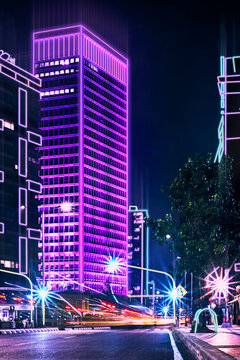 luces de la noche en la Bogot&aacute; del futuro