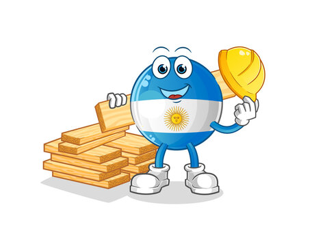 recommend clip art: argentina flag builder vector. cartoon character