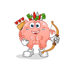 piggy bank native american tribe. cartoon mascot vector