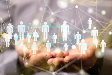 Global network. Blockchain. 3D illustration. Neural networks and artificial intelligence. Abstract