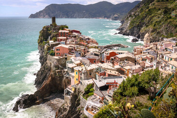 Naklejka premium Coastal village of Vernazza, Cinque Terre, Italy.