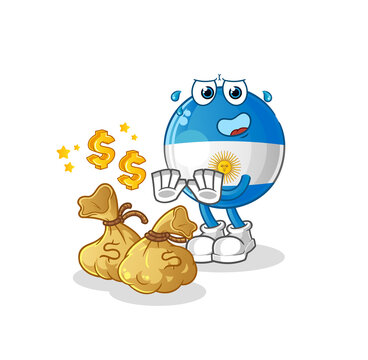 recommend clip art: argentina flag refuse money illustration. character vector