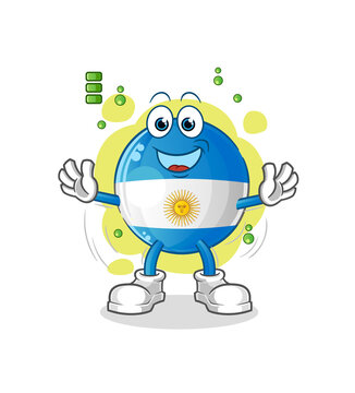 recommend clip art: argentina flag full battery character. cartoon mascot vector