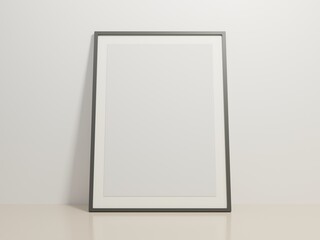 simple minimalistic modern poster mock up in a black frame clean design