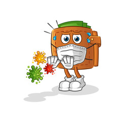 Obraz premium wallet refuse viruses cartoon. cartoon mascot vector