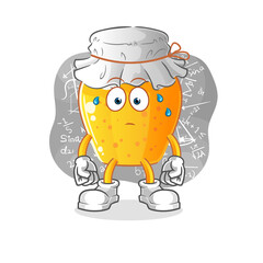 honey jar thinking hard vector. cartoon character