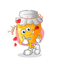honey jar flirting illustration. character vector