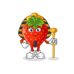 strawberry ancient egypt cartoon. cartoon mascot vector