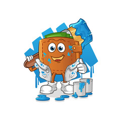 Fototapeta premium wallet painter illustration. character vector