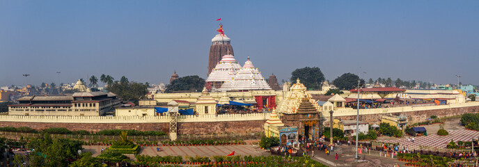 Panorama of Sri Jagannath Temple in India. Constructed in 1000 AD.