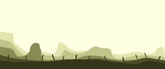 Low-eye hill layers landscape vector illustration, can be used for background, backdrop, desktop background, illustration, commercial ads, website banner.