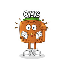 wallet Oh my God vector. cartoon character