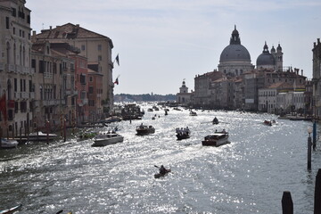 Venice river during regata 