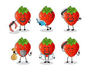 strawberry arab character. cartoon mascot vector