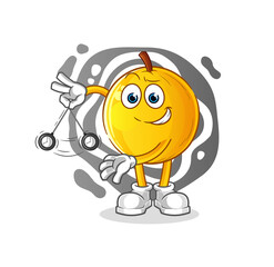 Fototapeta premium langsat fruit hypnotizing cartoon. cartoon mascot vector