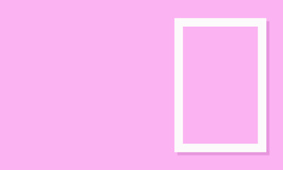 peach background with white outline box on the side