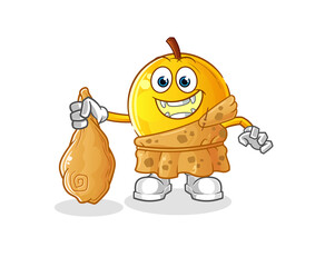 langsat fruit ancient cartoon. cartoon mascot vector