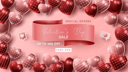 Fototapeta na wymiar Valentine's day 3D product presentation for banner, advertising, and business. vector illustration
