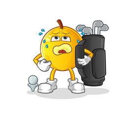 langsat fruit with golf equipment. cartoon mascot vector