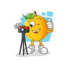 jackfruit photographer character. cartoon mascot vector