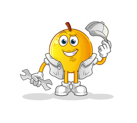 langsat fruit mechanic cartoon. cartoon mascot vector