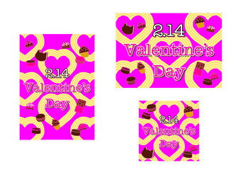 バレンタインポスター　イラスト素材　Valentine illustration