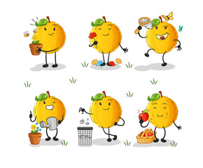 jackfruit save the earth group. cartoon mascot