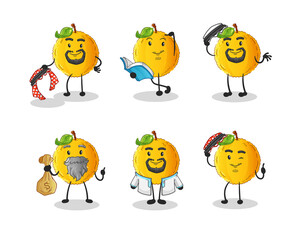 jackfruit arab character. cartoon mascot vector