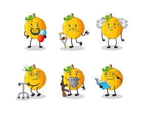 jackfruit elderly character. cartoon mascot vector