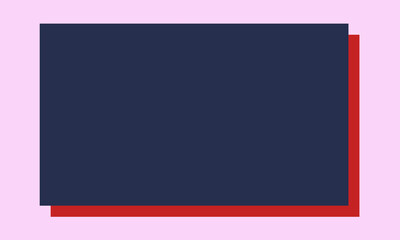 peach background with overlapping navy and red squares