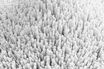 Obraz premium White Square Shapes Randomly Stuck Out 3D Background.
