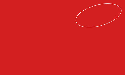 red background with oval circle white outline