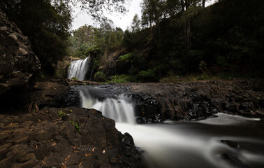 Fototapeta na wymiar Waterfalls of Tasmania. Guide Falls.
