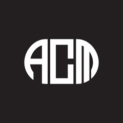 ACM letter logo design on black background. ACM creative initials letter logo concept. ACM letter design.