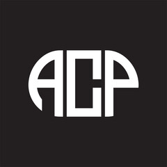 ACP letter logo design on black background. ACP creative initials letter logo concept. ACP letter design.