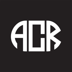 Obraz premium ACR letter logo design on black background. ACR creative initials letter logo concept. ACR letter design.