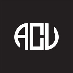 ACV letter logo design on black background. ACV creative initials letter logo concept. ACV letter design.