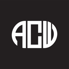 ACW letter logo design on black background. ACW creative initials letter logo concept. ACW letter design.