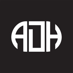 ADH letter logo design on black background. ADH creative initials letter logo concept. ADH letter design.