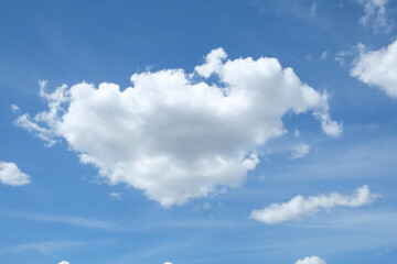 Southeast Asian weathers and clouds. Cumulus Clouds and Blue Sky. Distinct pile of large formation with rounded edge, cumulus clouds are sign of fair weather