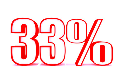 33 Percent off 3d Sign on White Background, Special Offer 33% Discount Tag, Sale Up to 33 Percent Off,big offer, Sale, Special Offer Label, Sticker, Tag, Banner, Advertising, offer Icon
