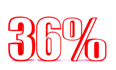 36 Percent off 3d Sign on White Background, Special Offer 36% Discount Tag, Sale Up to 36 Percent Off,big offer, Sale, Special Offer Label, Sticker, Tag, Banner, Advertising, offer Icon