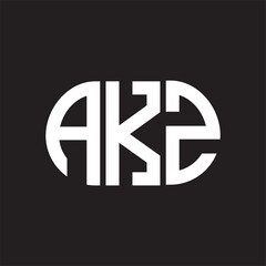 AKZ letter logo design on black background. AKZ