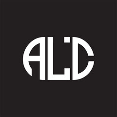 ALC letter logo design on black background. ALC