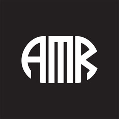 AMR letter logo design on black background. AMR