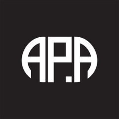 APA letter logo design on black background. APA - obrazy, fototapety, plakaty