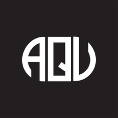 AQV letter logo design on black background. AQV