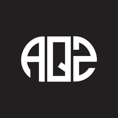 AQZ letter logo design on black background. AQZ