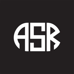 ASR letter logo design on black background. ASR